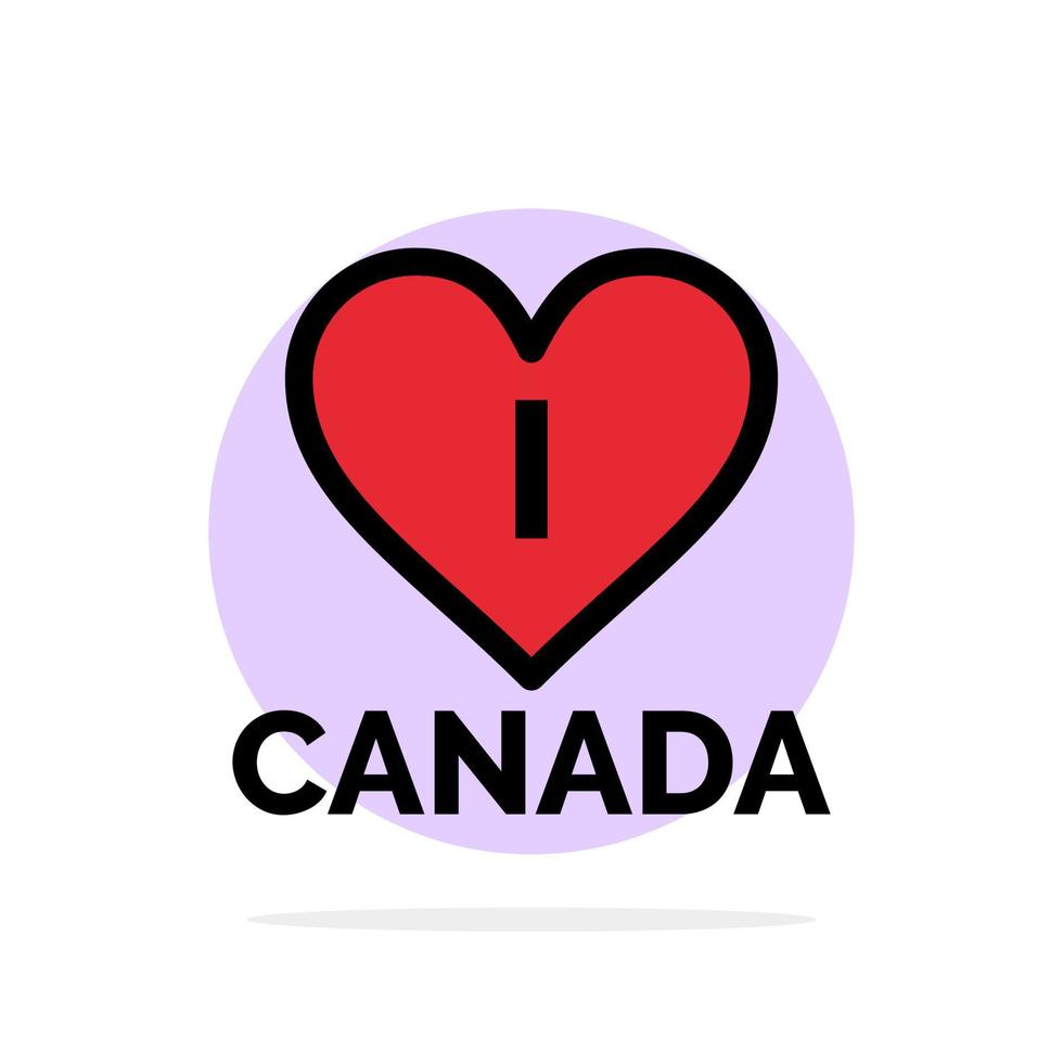 Love Heart Canada Abstract Circle Background Flat color Icon vector