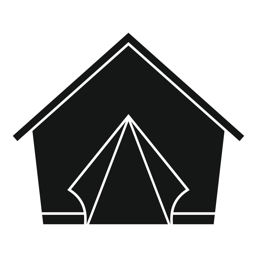 icono de la tienda de refugiados, estilo simple vector