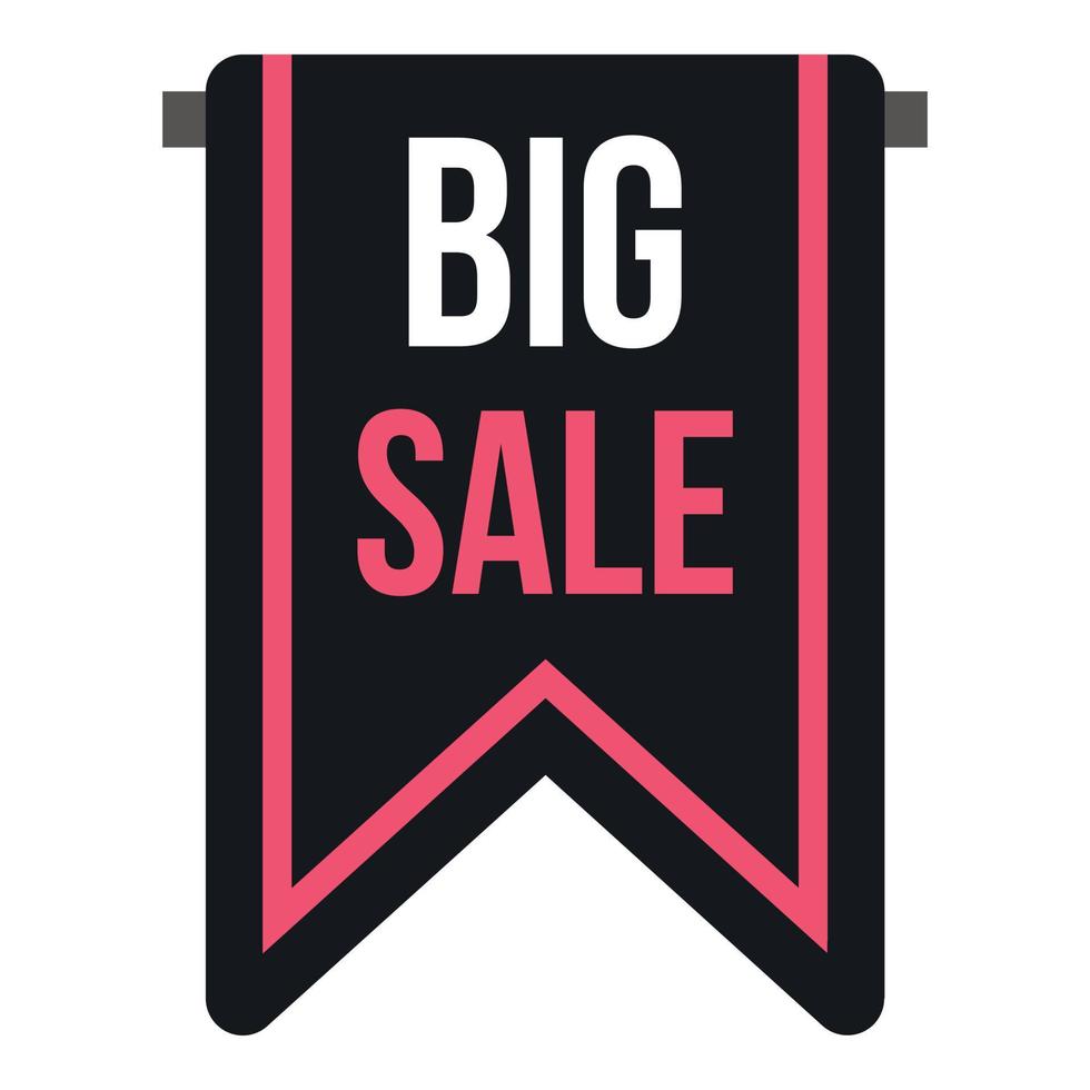 Big sale banner icon, flat style vector