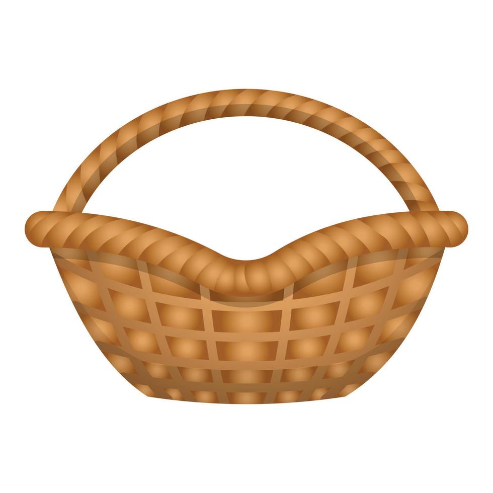 Garden basket icon, cartoon style vector