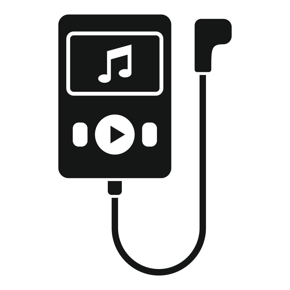 Running music player icon, simple style vector