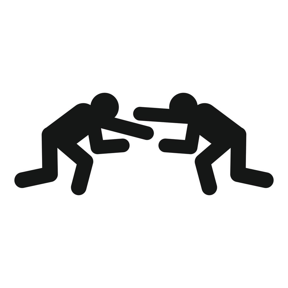 Greco-roman wrestling fight icon, simple style vector