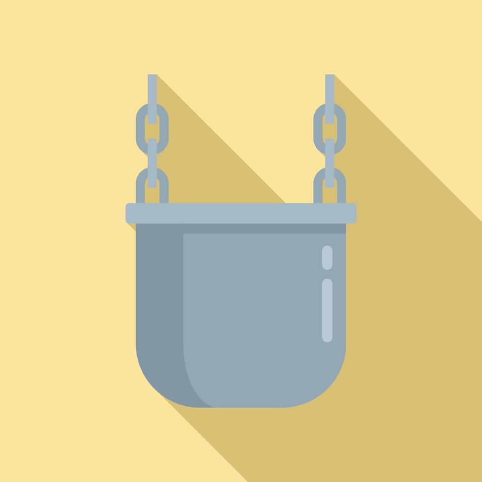 Metallurgy cauldron icon, flat style vector