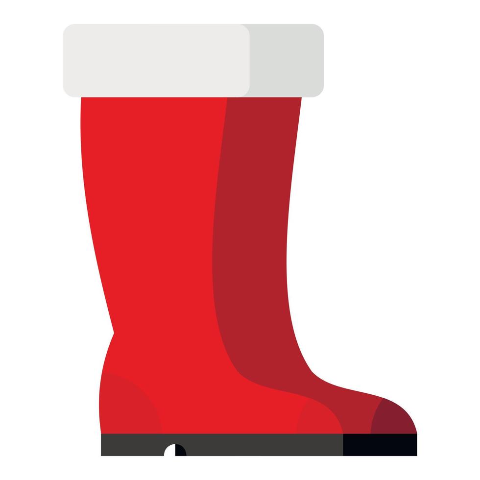Red rubber boots icon, flat style vector