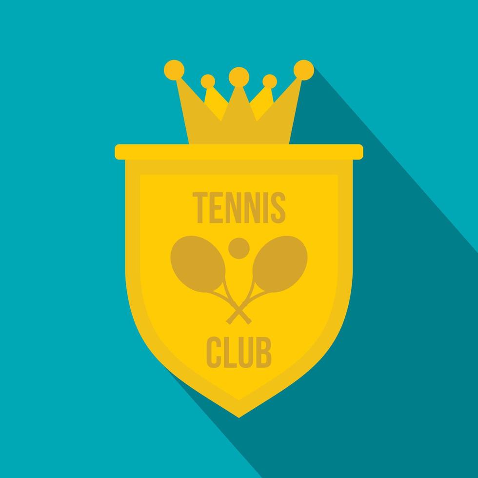 Coat of arms of tennis club icon, flat style vector