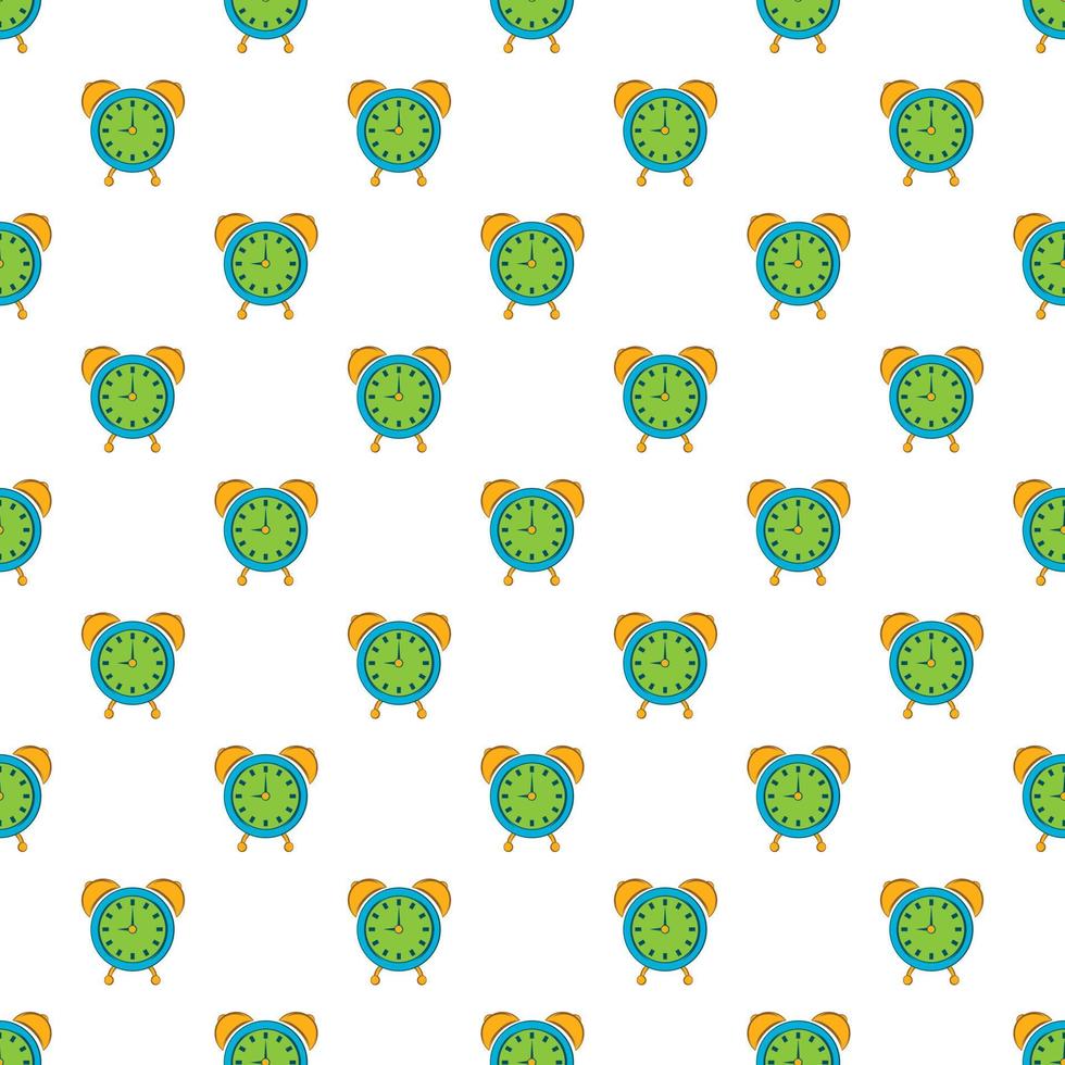 Alarm clock pattern, cartoon style vector