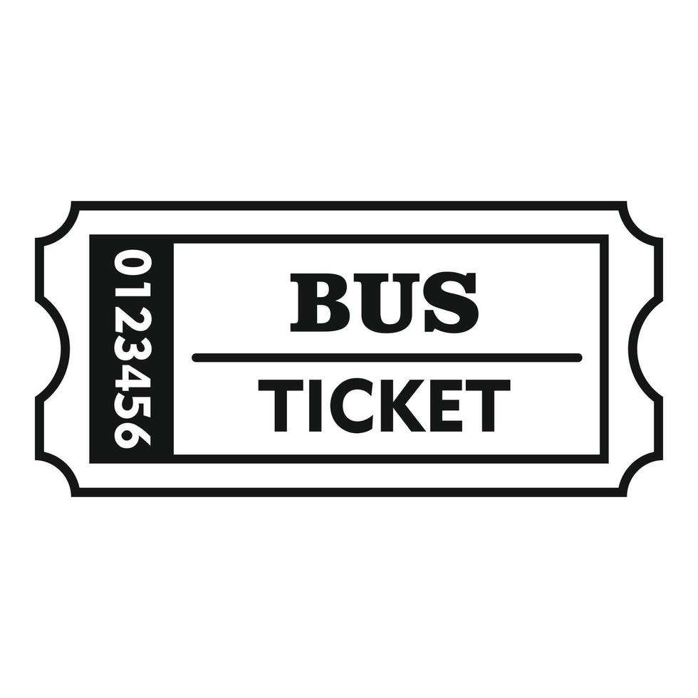 Business bus ticket icon, simple style vector