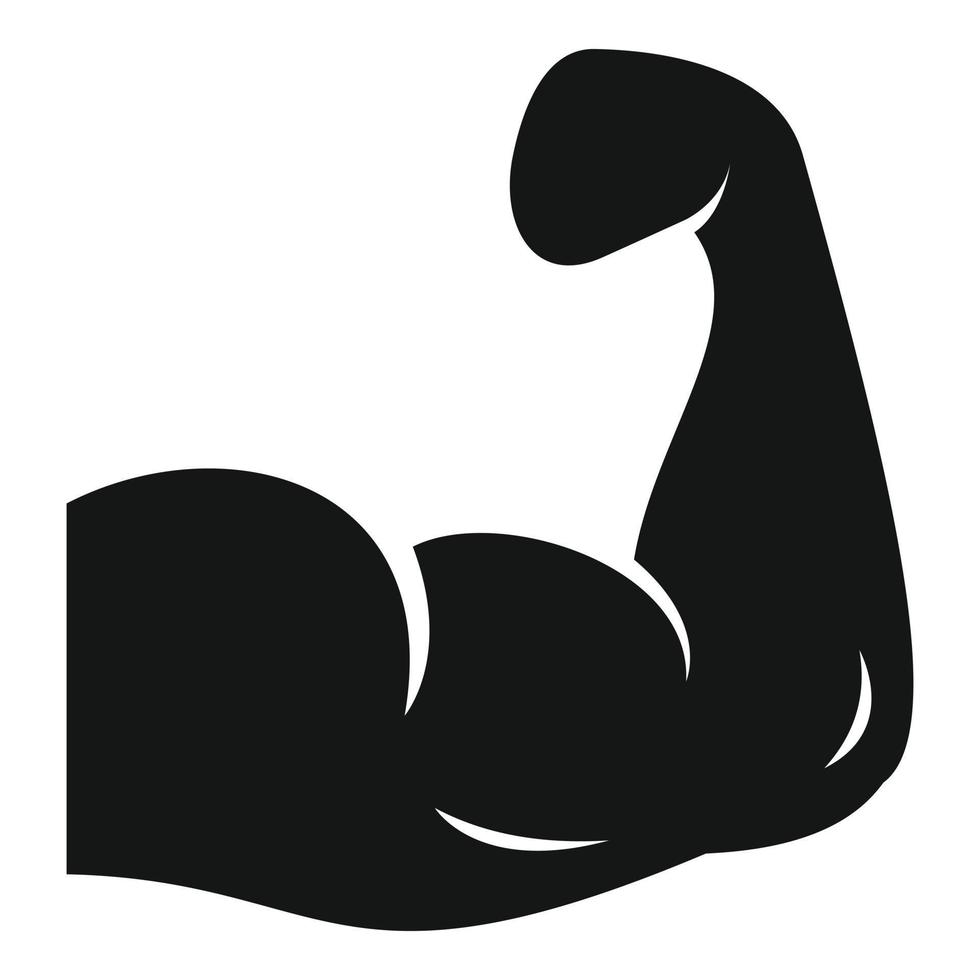 Gym training biceps icon, simple style vector