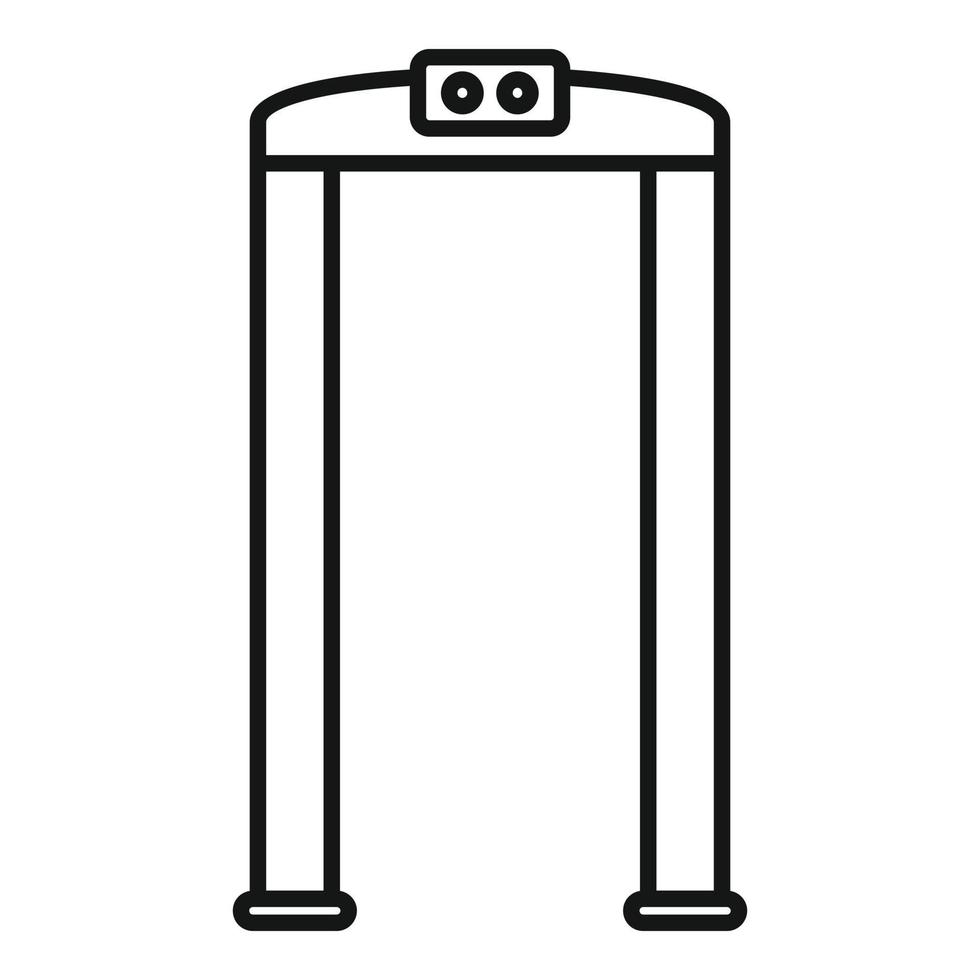 Arch metal detector icon, outline style vector