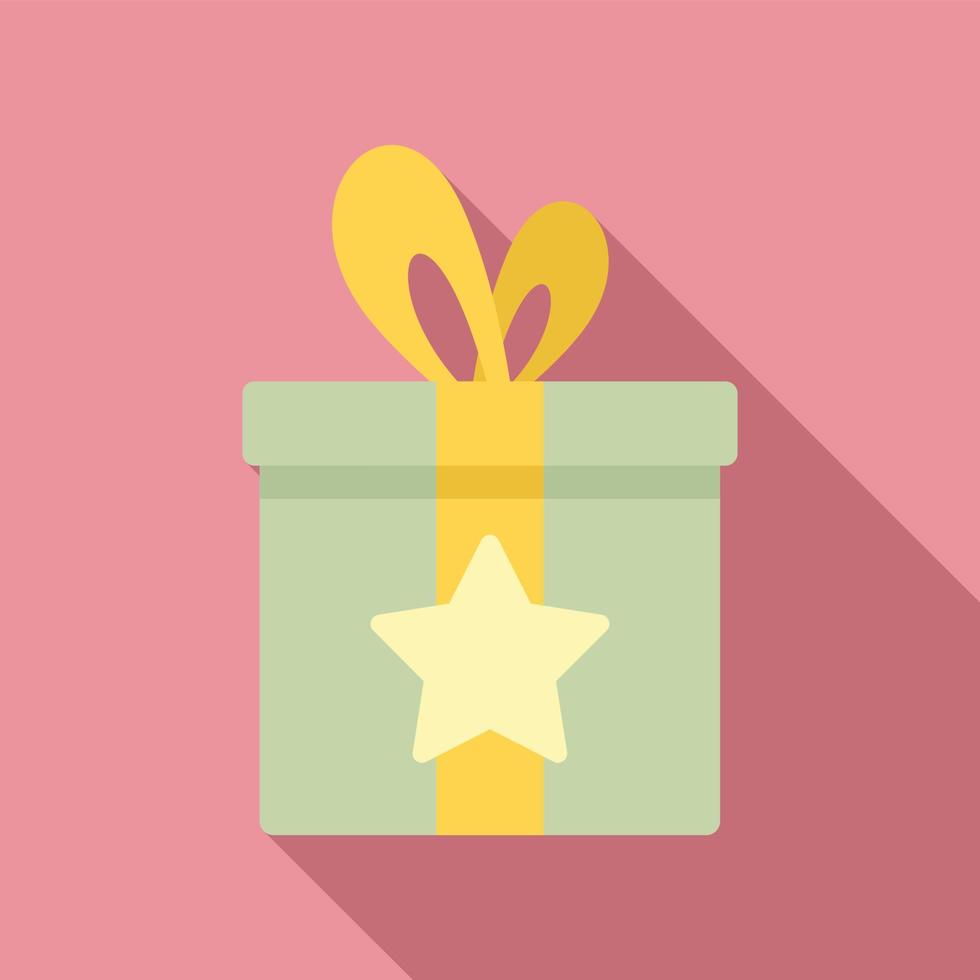 Sale bonus gift box icon, flat style vector