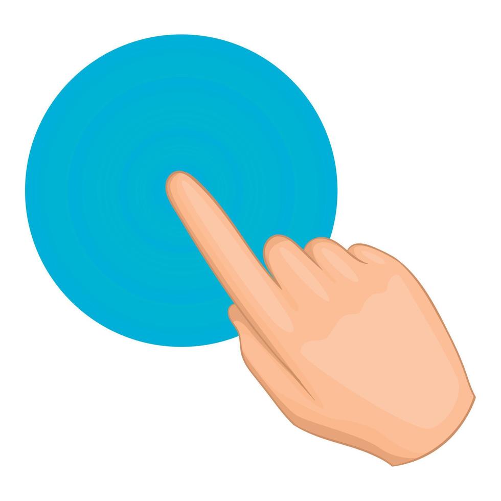 Cursor hand click icon, cartoon style vector