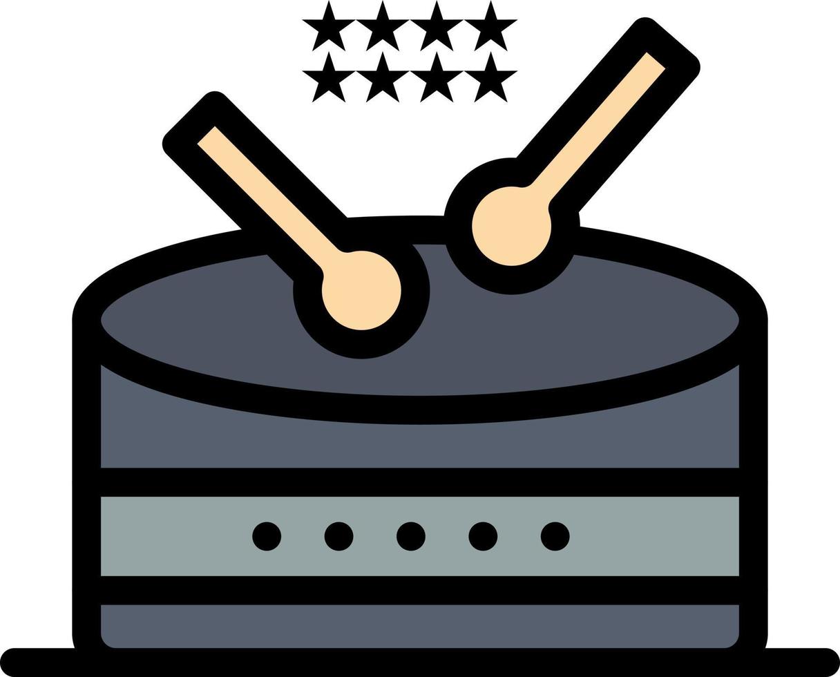 Drum Instrument Music Parade  Flat Color Icon Vector icon banner Template