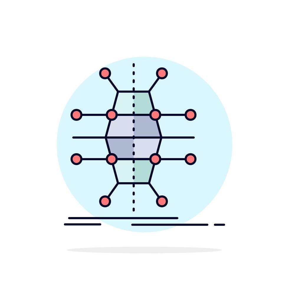 vector de icono de color plano inteligente de red de infraestructura de red de distribución