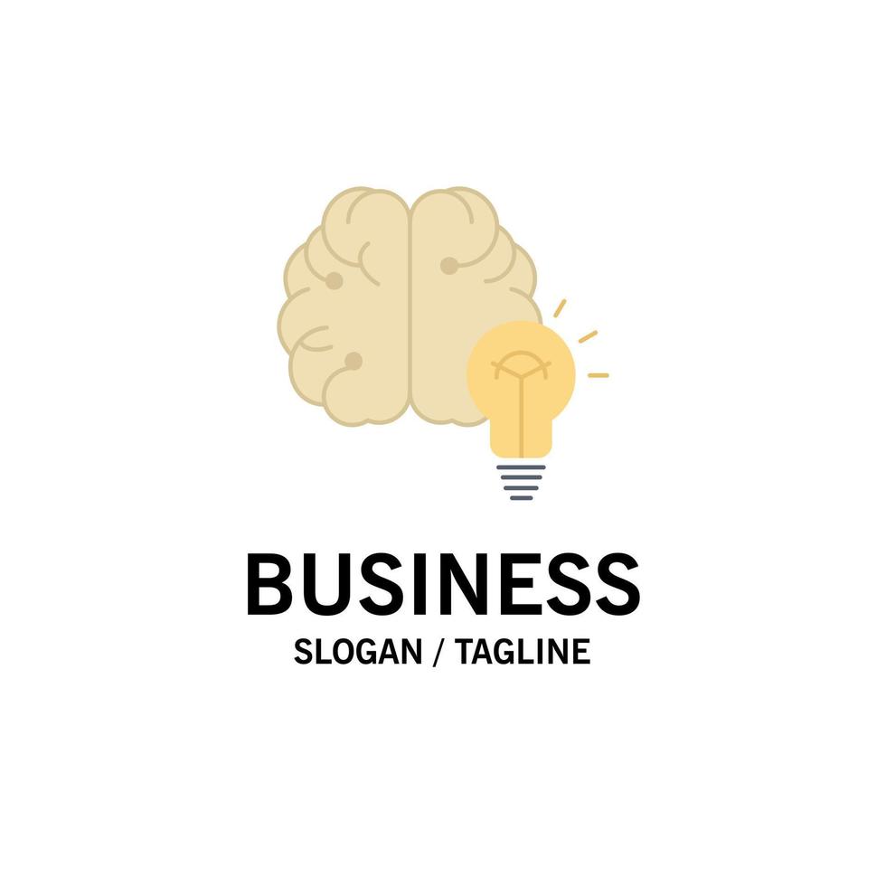 idea business brain mind bulb Flat Color Icon Vector