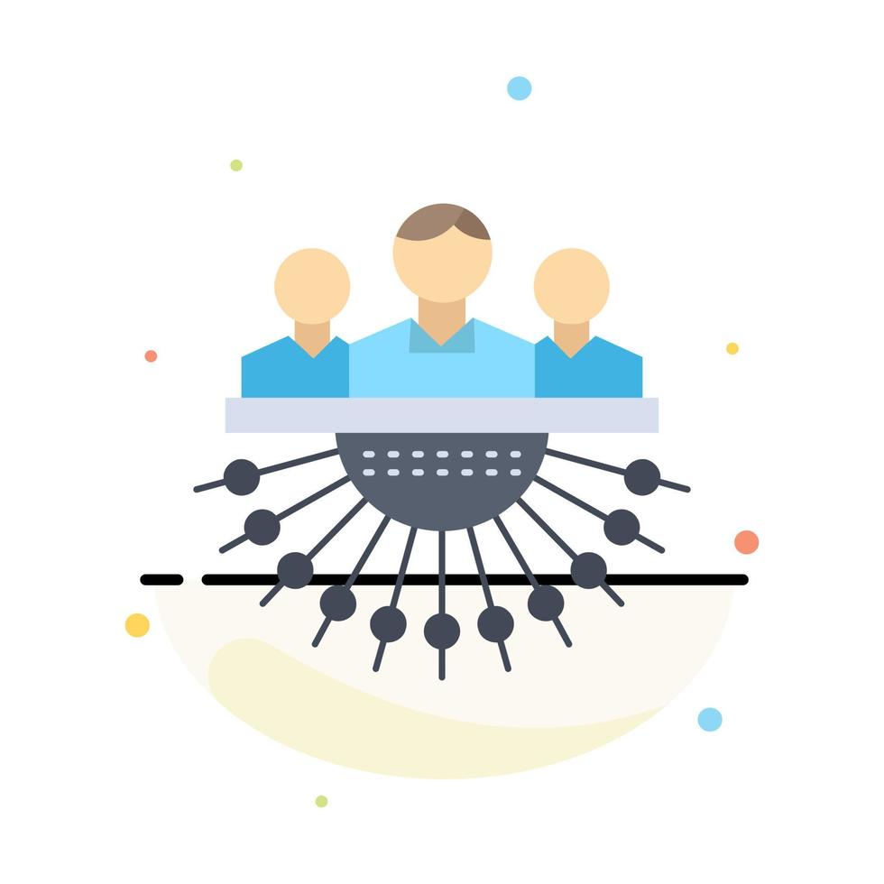 Allocation group human management outsource Flat Color Icon Vector