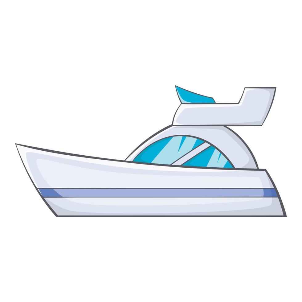 Little powerboat icon, cartoon style vector