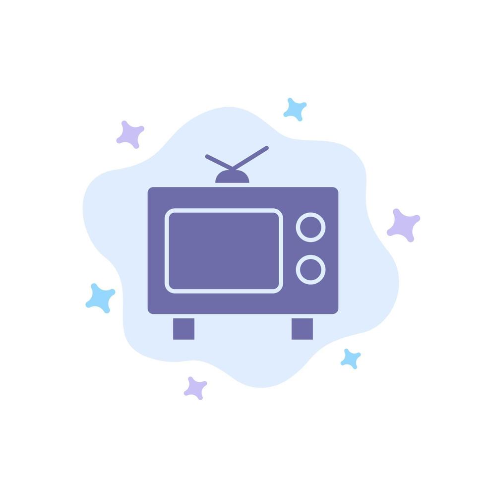 TV Television Media Blue Icon on Abstract Cloud Background vector