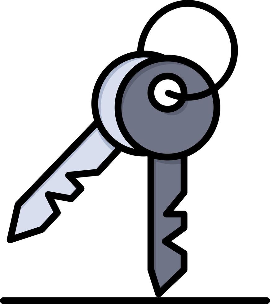 Key Keys Security Room  Flat Color Icon Vector icon banner Template