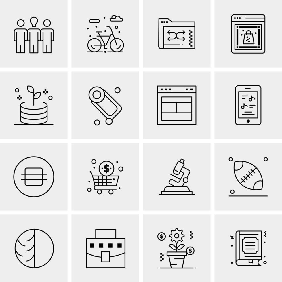 16 Universal Business Icons Vector Creative Icon Illustration to use in web and Mobile Related project