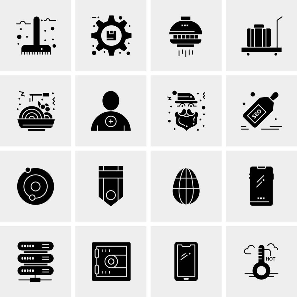 16 iconos de negocios universales vector ilustración de icono creativo para usar en proyectos relacionados con la web y dispositivos móviles