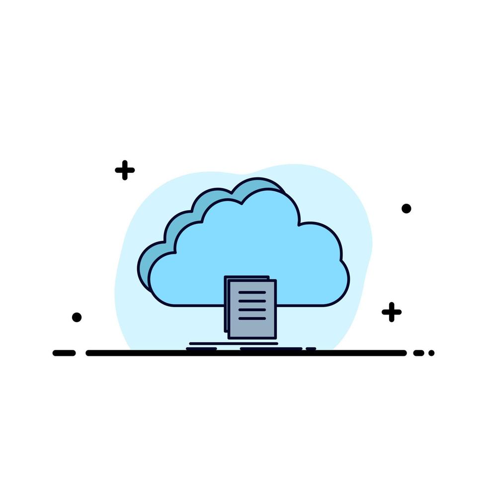 cloud access document file download Flat Color Icon Vector