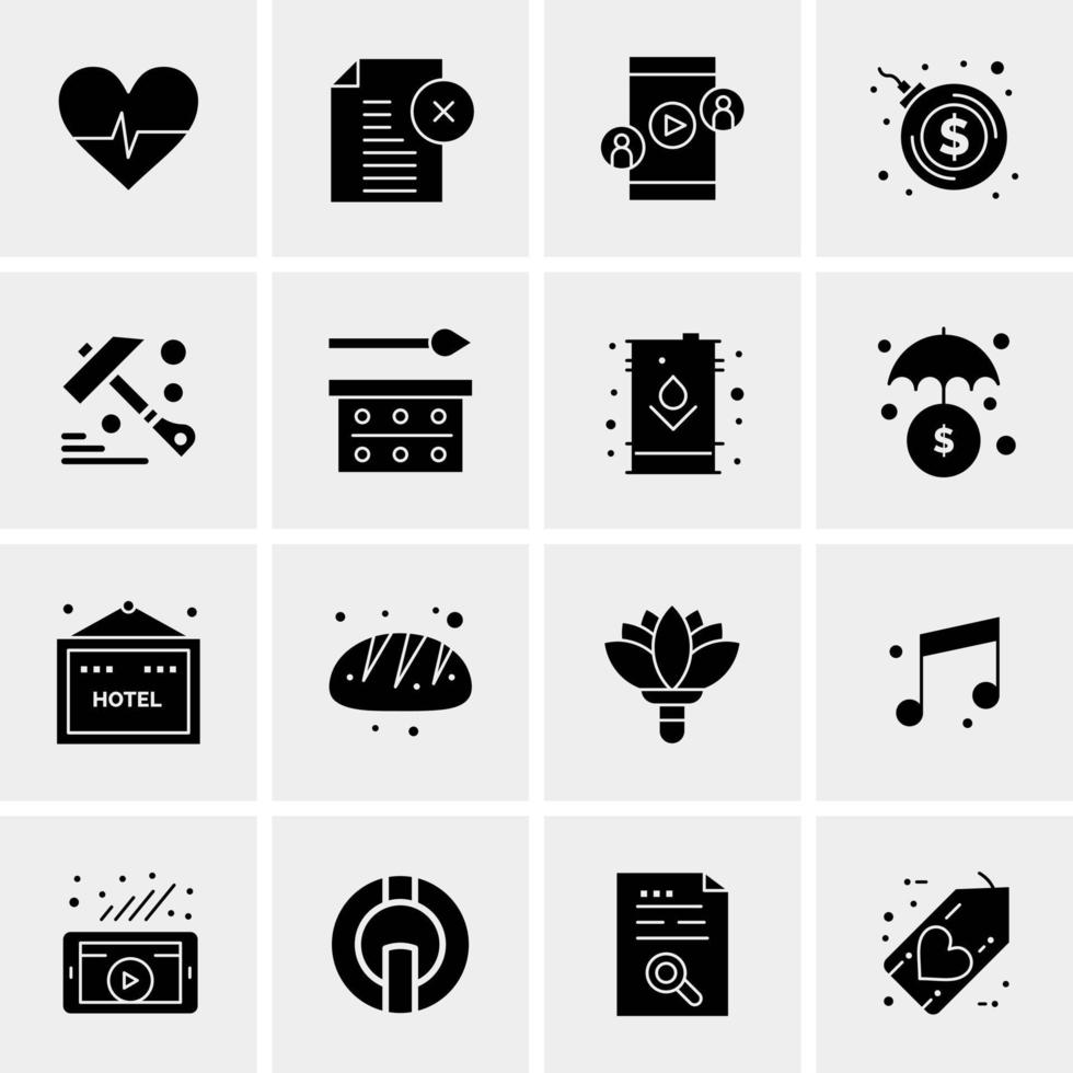 16 iconos de negocios universales vector ilustración de icono creativo para usar en proyectos relacionados con la web y dispositivos móviles