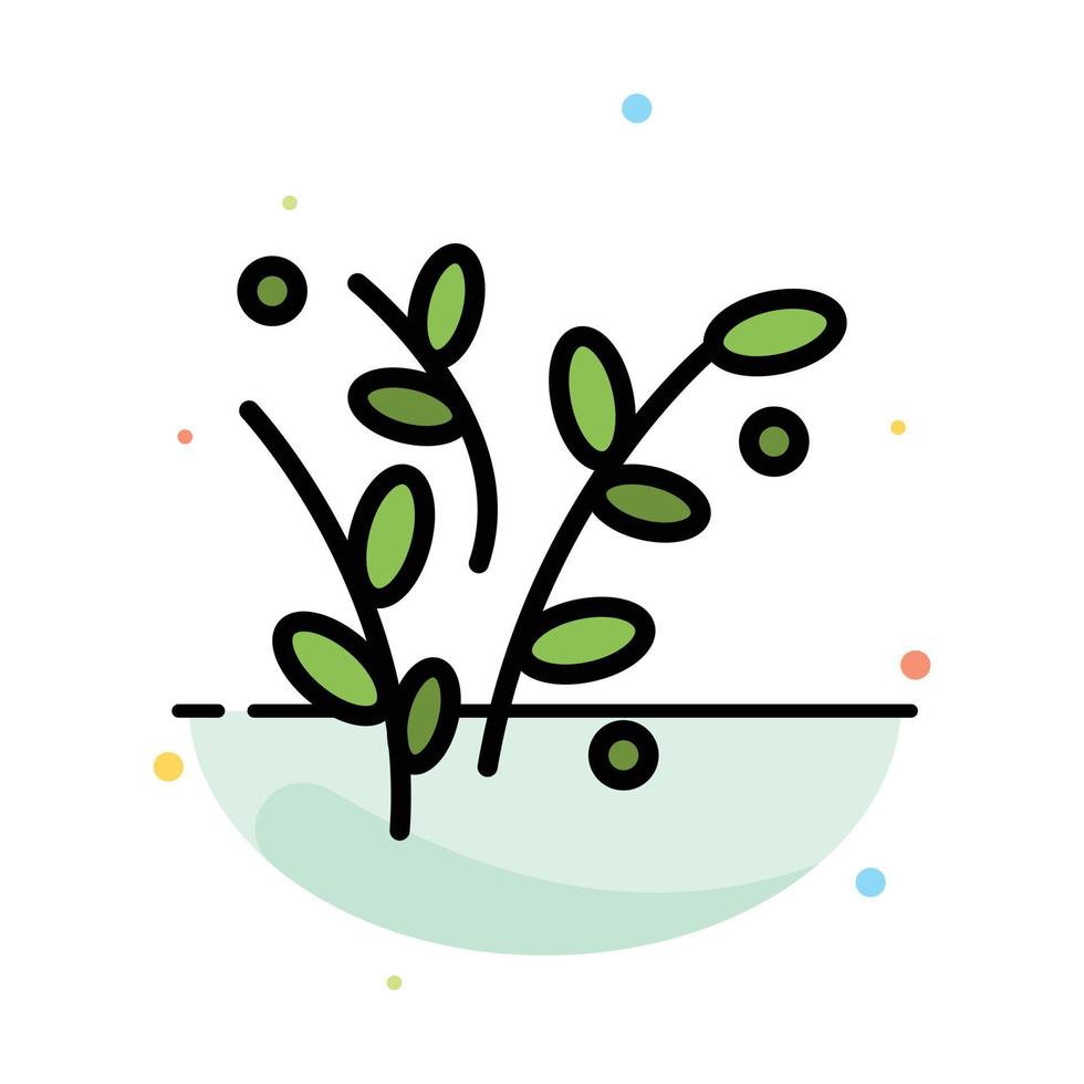 plantilla de icono de color plano abstracto de primavera de planta de naturaleza de hoja vector
