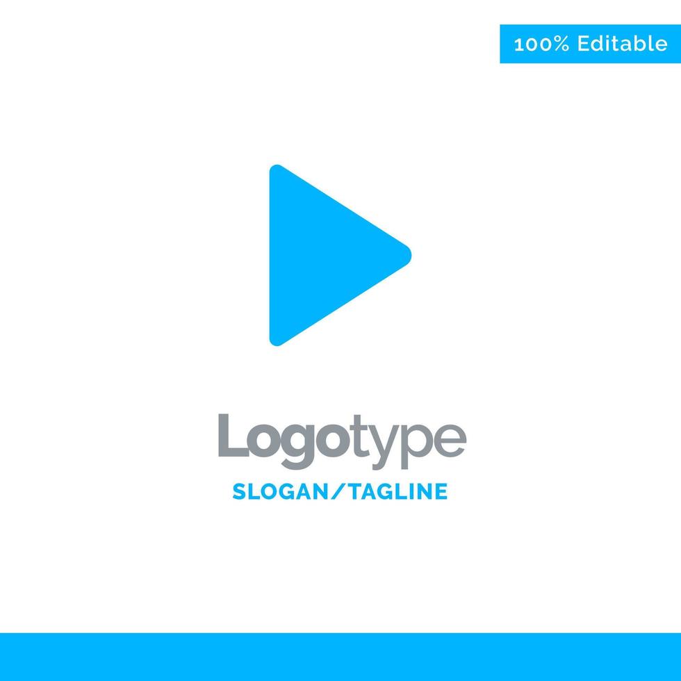 Control Media Play Video Blue Solid Logo Template Place for Tagline vector
