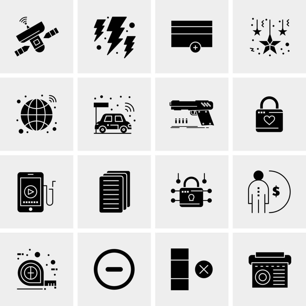 16 iconos de negocios universales vector ilustración de icono creativo para usar en proyectos relacionados con la web y dispositivos móviles