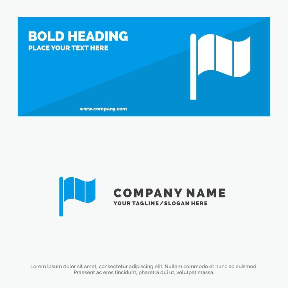 Flag Ireland Irish SOlid Icon Website Banner and Business Logo Template vector