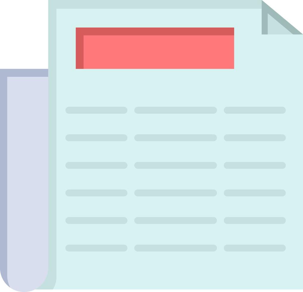 News Paper Document  Flat Color Icon Vector icon banner Template