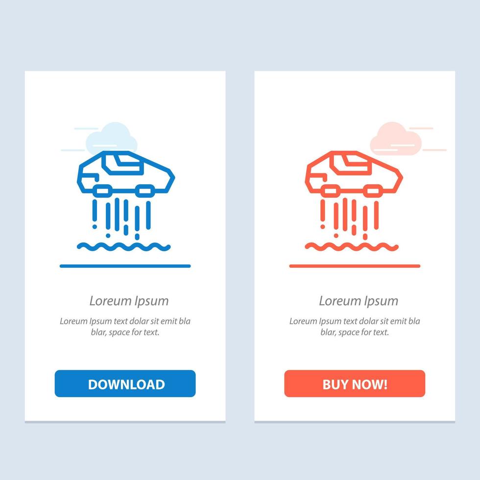 Hover car Personal Car Technology  Blue and Red Download and Buy Now web Widget Card Template vector