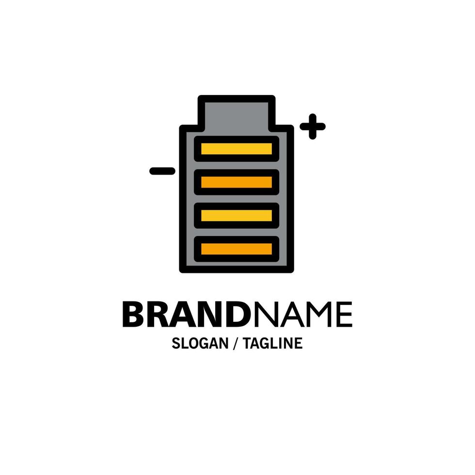 Battery Ecology Energy Environment Business Logo Template Flat Color vector