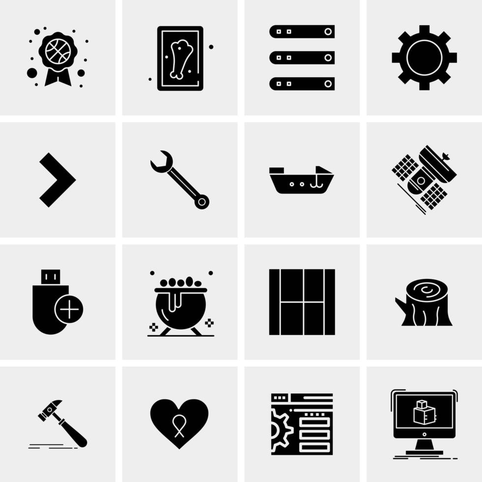 16 iconos de negocios universales vector ilustración de icono creativo para usar en proyectos relacionados con la web y dispositivos móviles