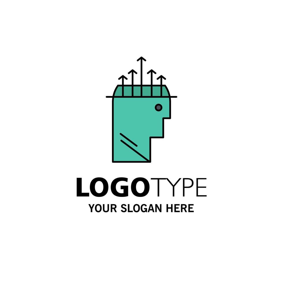 Hand Hypnosis Data Psychology Business Logo Template Flat Color vector