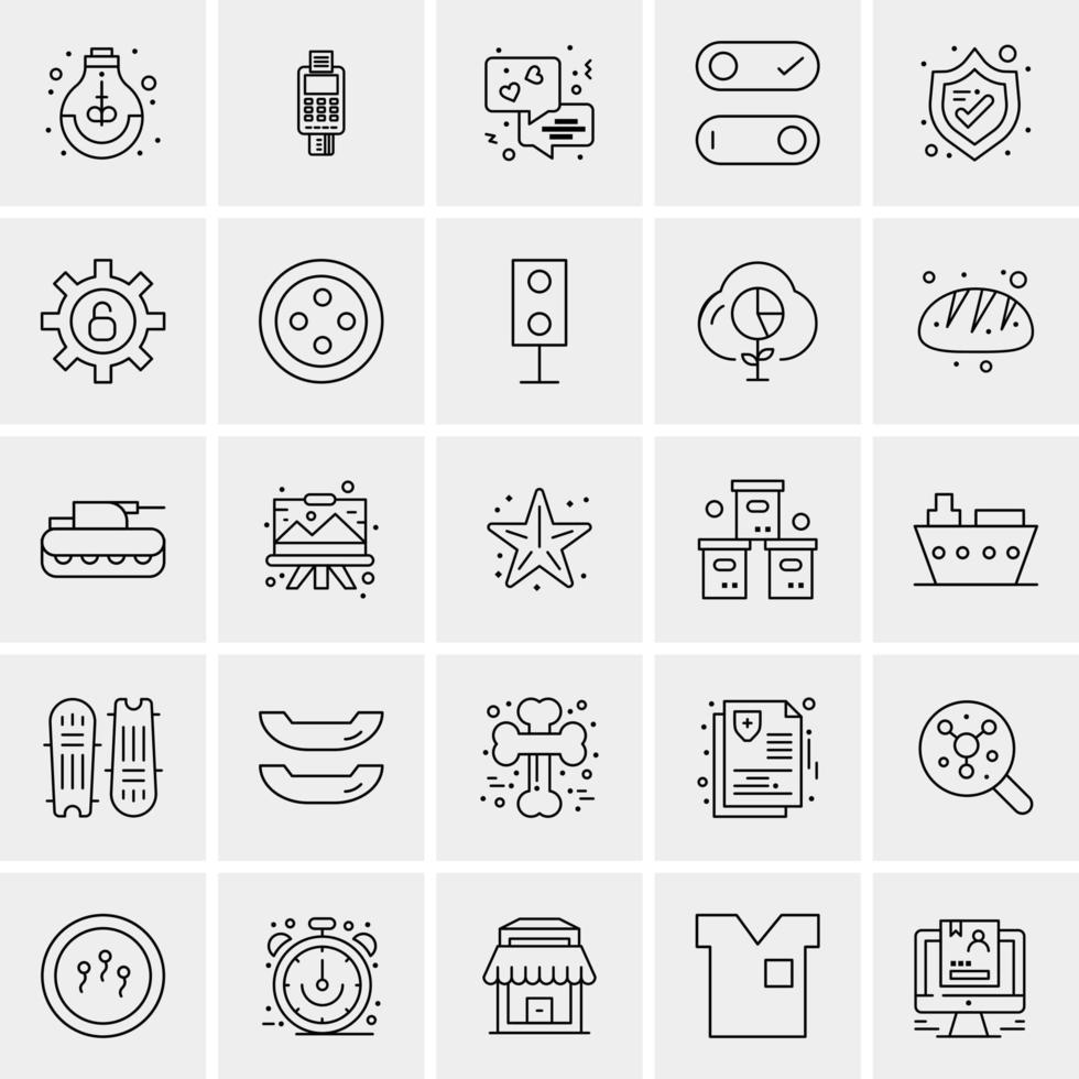 25 iconos de negocios universales vector ilustración de icono creativo para usar en proyectos relacionados con la web y dispositivos móviles