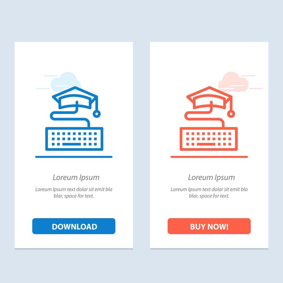 Key Keyboard Education Graduation  Blue and Red Download and Buy Now web Widget Card Template vector