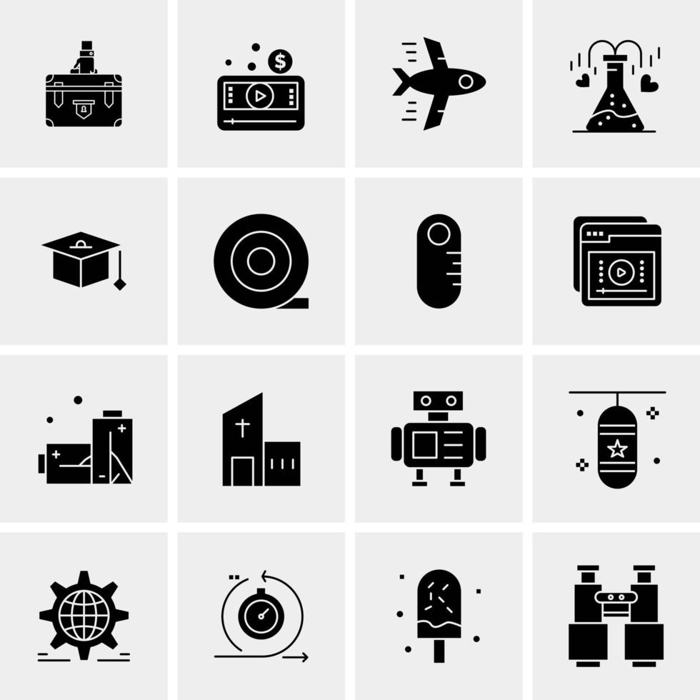 16 iconos de negocios universales vector ilustración de icono creativo para usar en proyectos relacionados con la web y dispositivos móviles