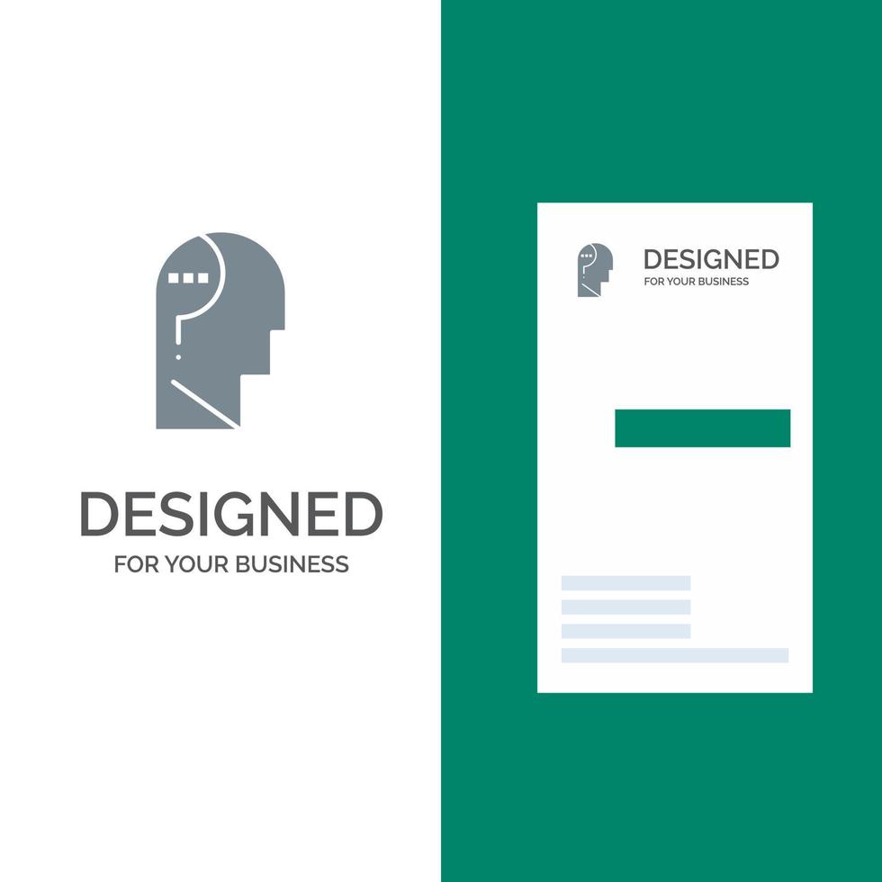 Confuse Confuse Brain Confuse Mind Question Grey Logo Design and Business Card Template vector