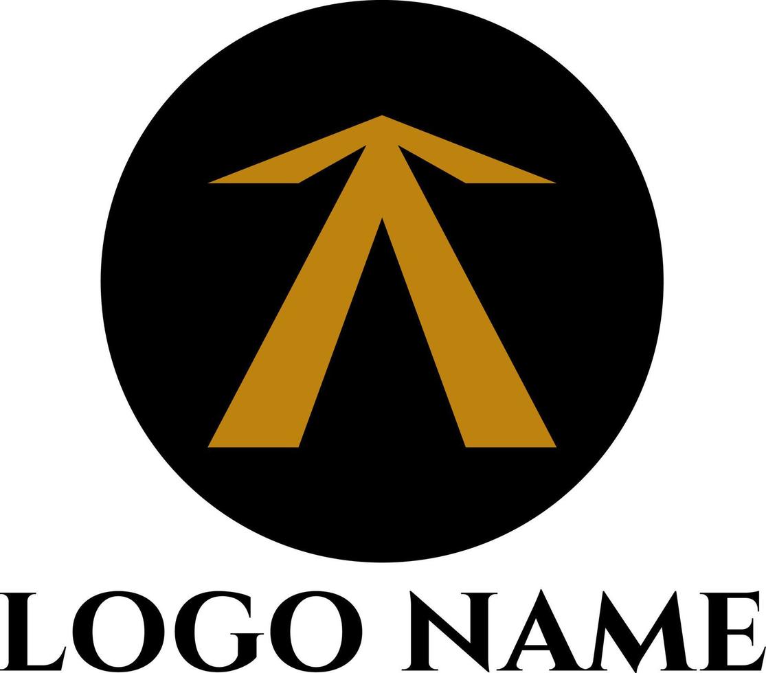un logo con diseño profesional negro dorado vector