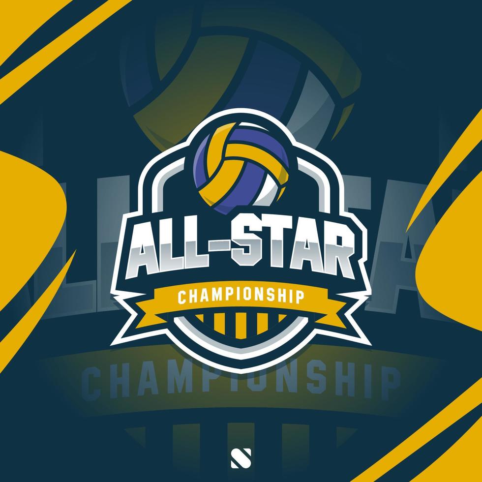 Volleyball All Stars Championship Modern Logo vector