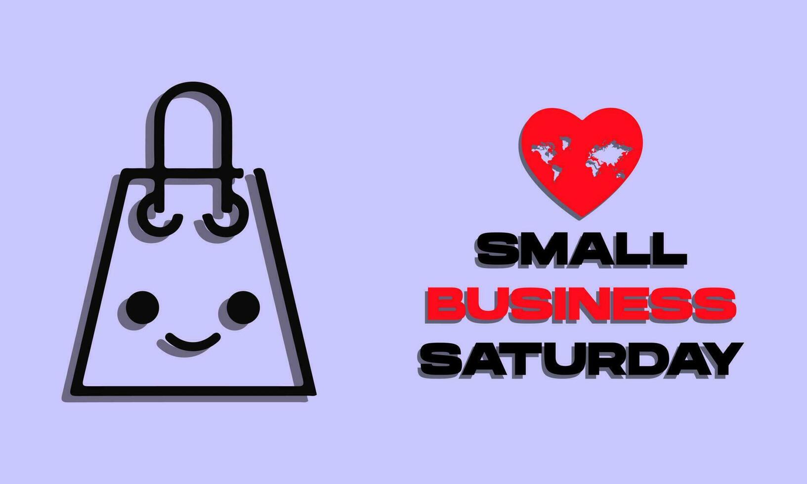 Small Business Saturday With Shops and Purple Background. For Poster, Banner, Card Invitation, Social Media vector