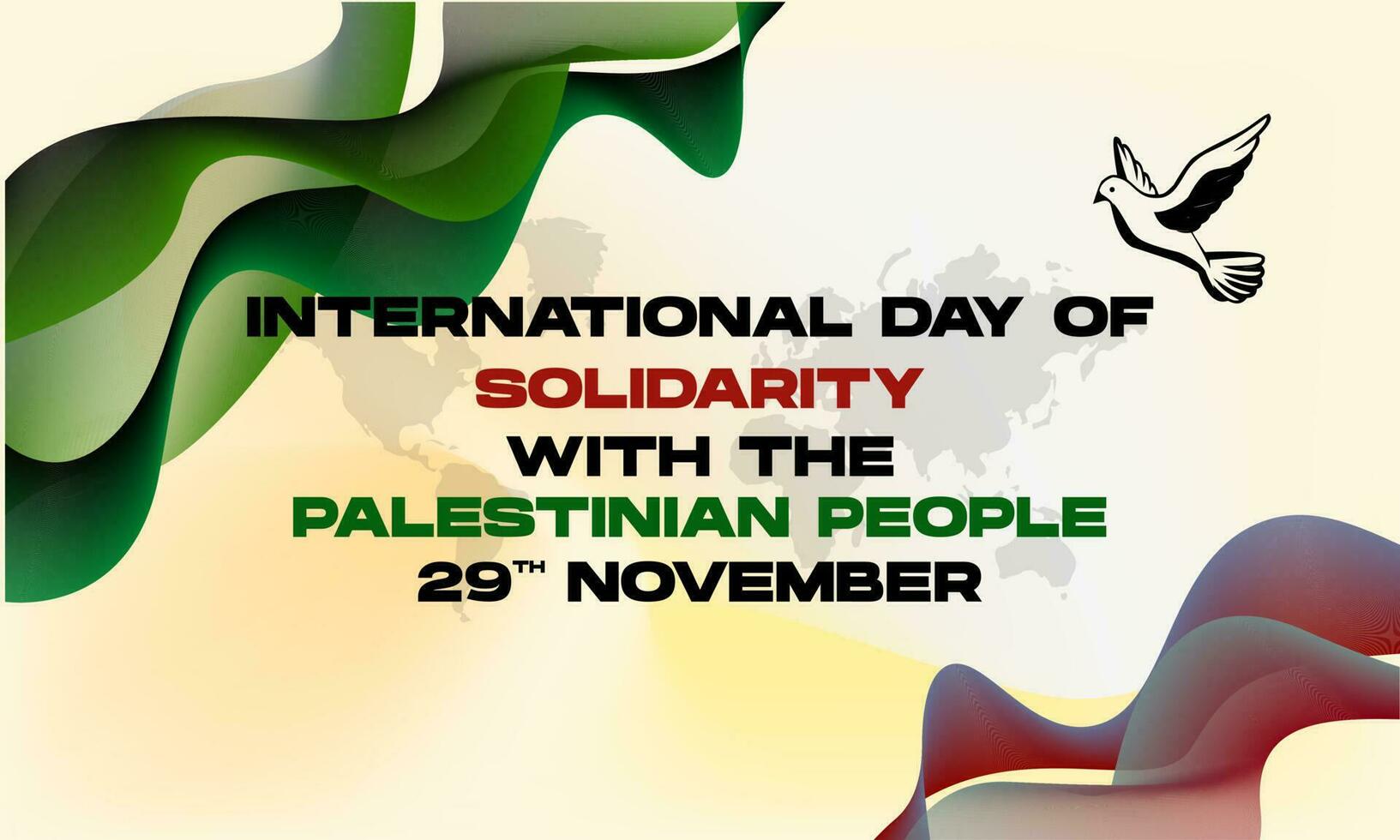 International Day of Solidarity with the Palestinian People Background with Fluid Effect. For poster, banner, card invitation, social media vector