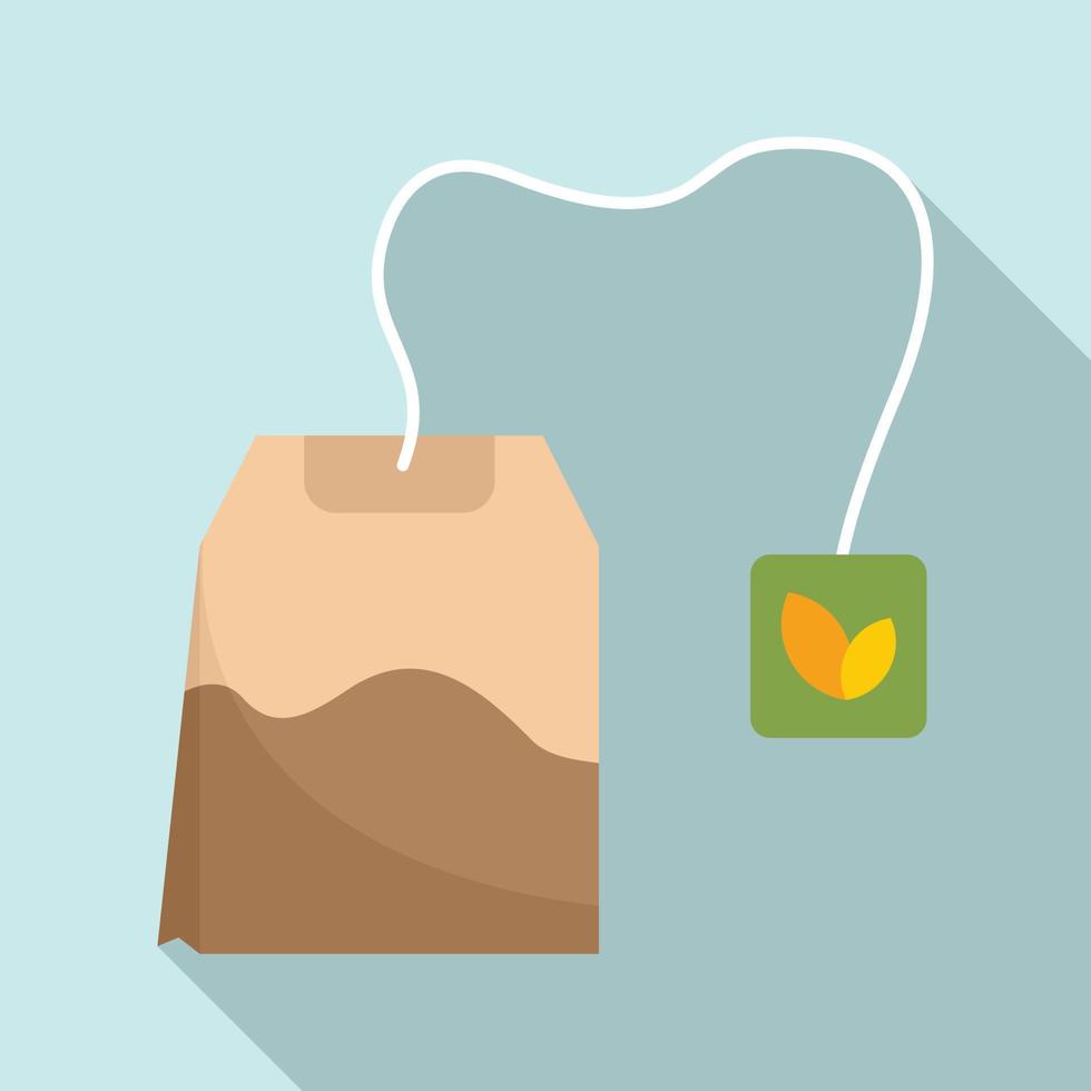 Tea bag icon, flat style vector