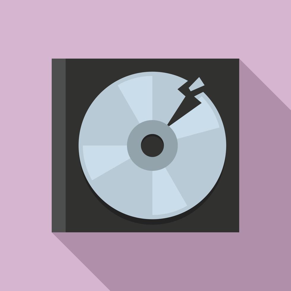 Garbage cd disk icon, flat style vector