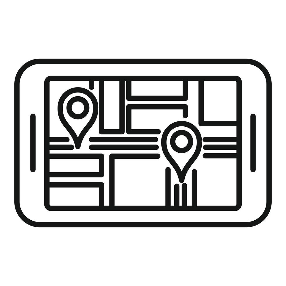 Unmanned taxi location icon, outline style vector