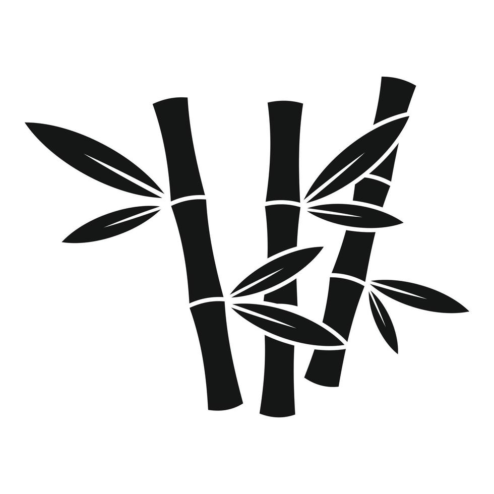 icono de hoja de bambú, estilo simple vector