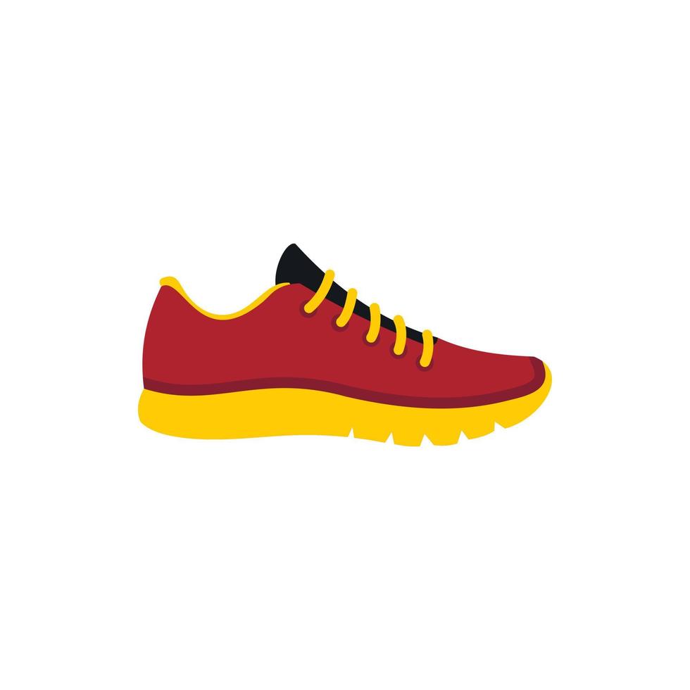 Red sneaker icon, flat style vector