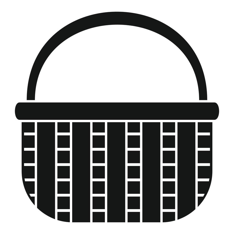 Container wicker icon, simple style vector