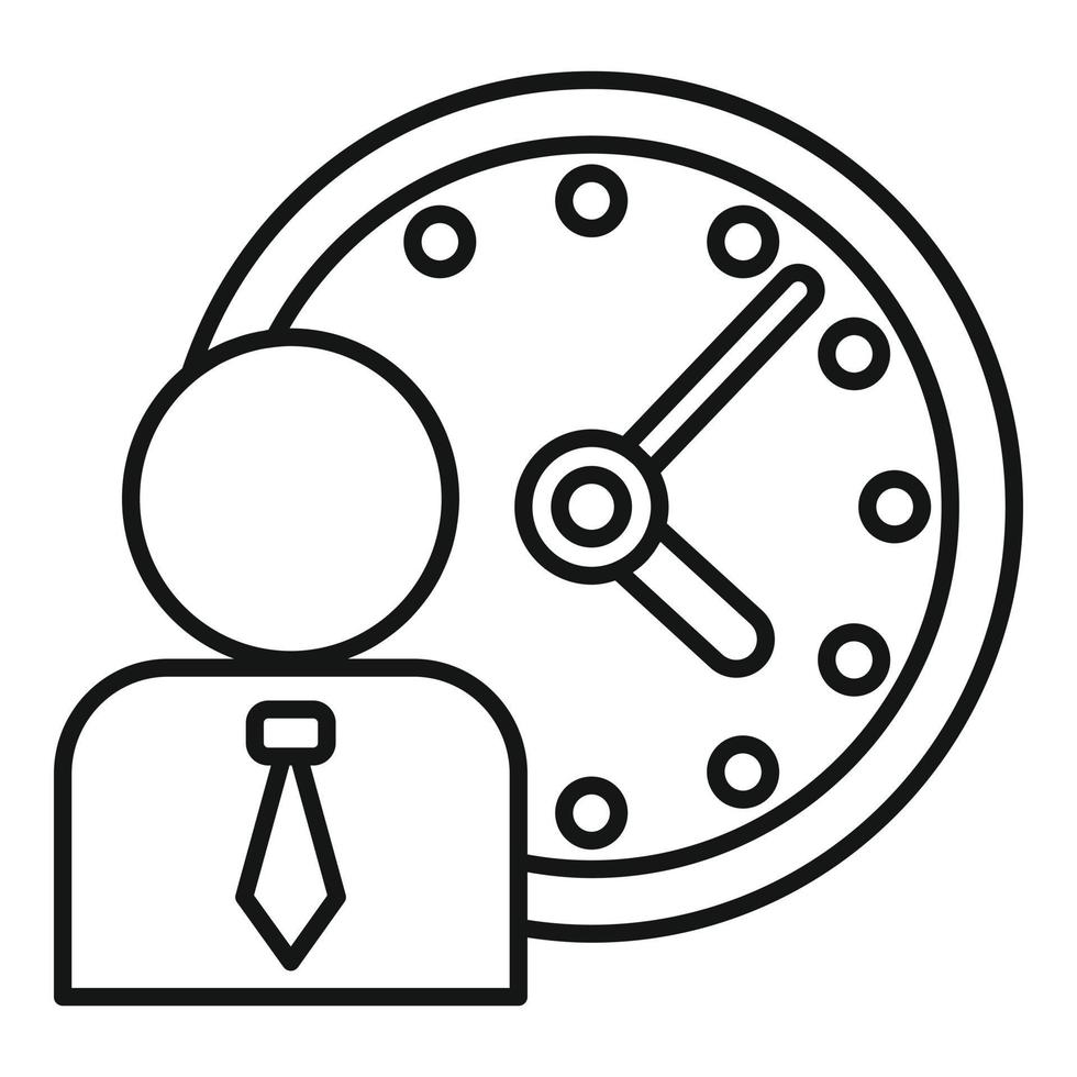 icono de tiempo de administrador, estilo de esquema vector